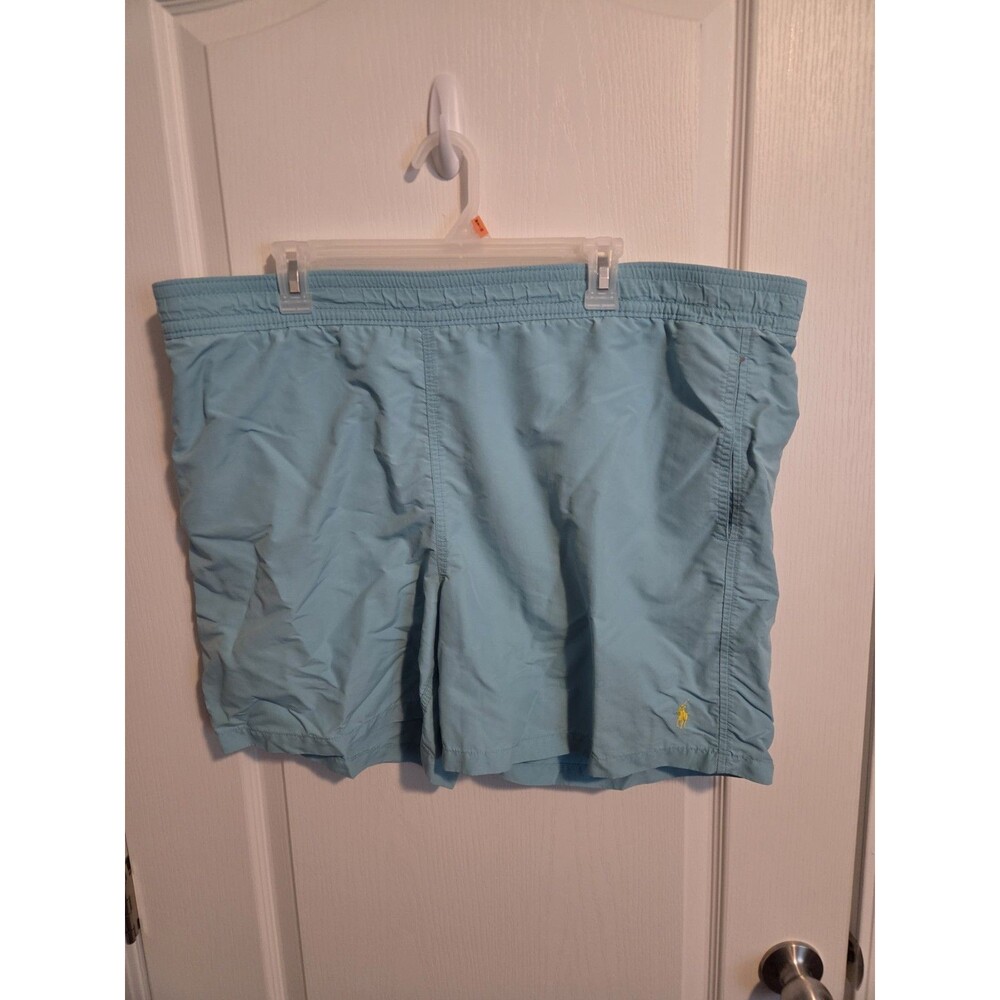 Polo Ralph Lauren Swim Trunks Light Blue Elastic Wt Pockets Men's XXL Bottom 104